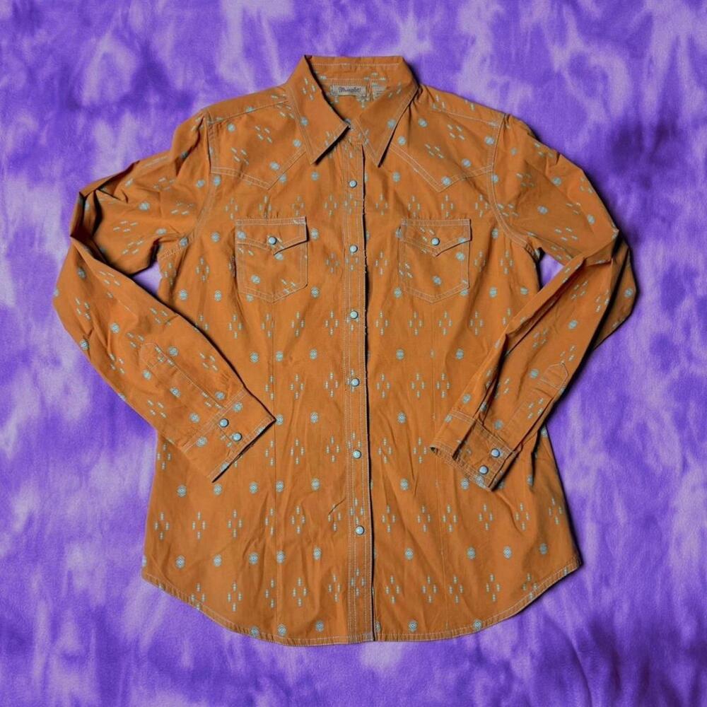 Wrangler Orange Western Button-Up Shirt